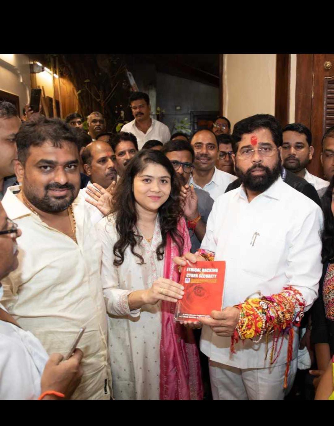 Shri Eknath Shinde launching Ethical Hacking and Cybersecurity publication